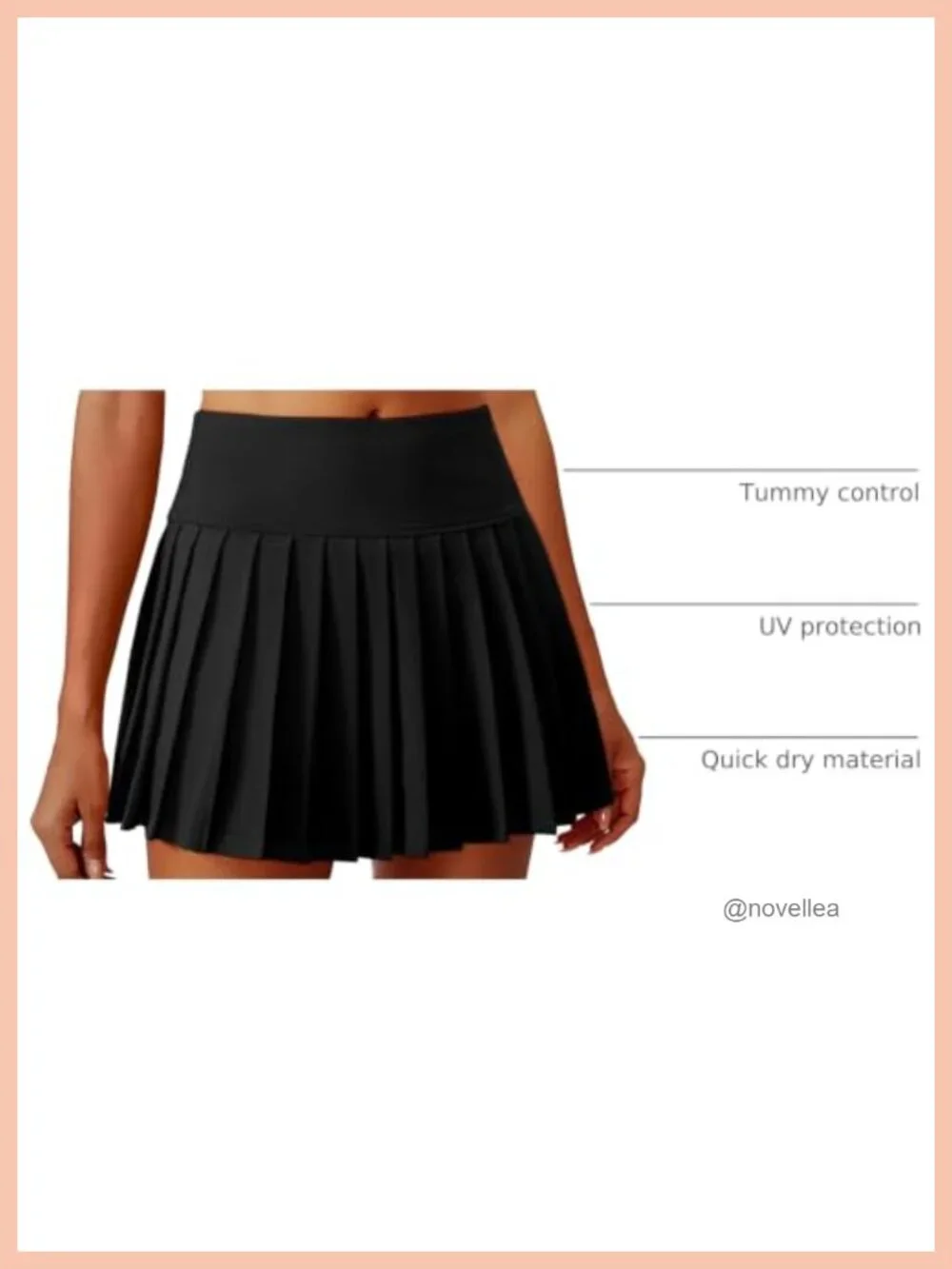 Pleated Tennis Skirt Skort with Inner Shorts and Pocket